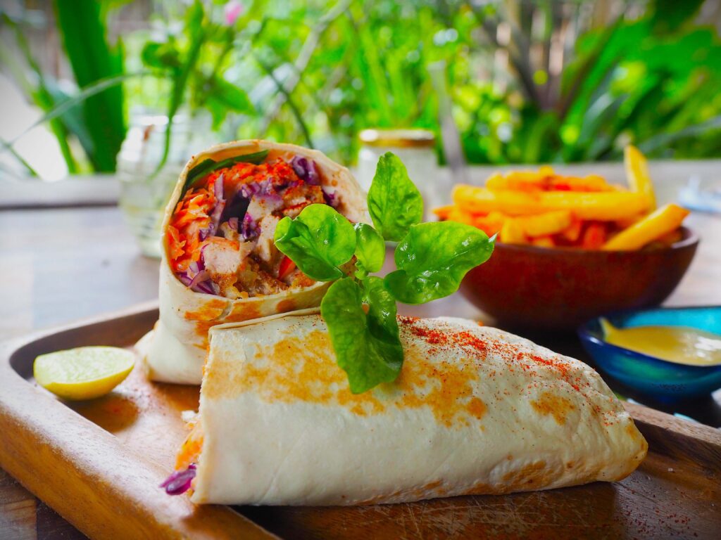 Chicken wrap Coffe roaster Gili Air Indonesia